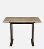 Anglet Sheesham Wood 4 Seater Dining Set In Scratch Resistant Provincial Teak Finish  With Travertine Top