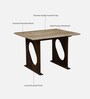 Anglet Sheesham Wood 4 Seater Dining Set In Scratch Resistant Provincial Teak Finish  With Travertine Top