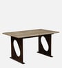 Anglet Sheesham Wood 6 Seater Dining Set In Scratch Resistant Provincial Teak Finish  With Travertine Top