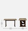 Anglet Sheesham Wood 6 Seater Dining Set In Scratch Resistant Provincial Teak Finish  With Travertine Top