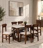 Anglet Sheesham Wood 6 Seater Dining Set In Scratch Resistant Provincial Teak Finish  With Bottochino Top