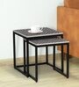 Angola Metal Nest Of Tables (Set Of 2) In Black Colour