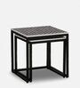 Angola Metal Nest Of Tables (Set Of 2) In Black Colour