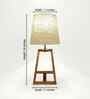 Angular Wooden Table Lamp with Jute  Shade & Brown Base