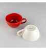 (Set Of 2) Animal Bone Ash Free Porcelain Red & White Tea Cups