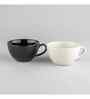 (Set Of 2) Animal Bone Ash Free Porcelain White & Black Tea Cups