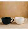 (Set Of 2) Animal Bone Ash Free Porcelain White & Black Tea Cups