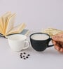 (Set Of 2) Animal Bone Ash Free Porcelain White & Black Tea Cups