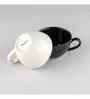 (Set Of 2) Animal Bone Ash Free Porcelain White & Black Tea Cups