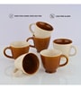 (Set Of 6) Animal Bone Ash Free Stoneware Tea Cups (Brown & White)