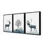 Animal Multicolour Canvas Framed People and Places Art Print Set of 3