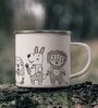 Animals Enamel Printed White 350ml Stainless Steel Coffee Mug