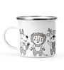 Animals Enamel Printed White 350ml Stainless Steel Coffee Mug