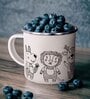 Animals Enamel Printed White 350ml Stainless Steel Coffee Mug