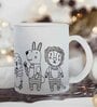 Animals Frosted White 350ml Glass Coffee Mug