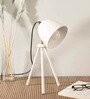 Anis White Teak Wood Tripod Table Lamp
