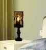 Anitque Intricated Iron Base Metal Night Lamp (Black)