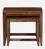 Anitz Sheesham Wood Nest Of Tables in Scratch Resistant Rustic Teak Finish