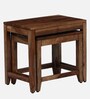 Anitz Sheesham Wood Nest Of Tables in Scratch Resistant Rustic Teak Finish