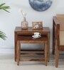 Anitz Sheesham Wood Nest Of Tables in Scratch Resistant Rustic Teak Finish