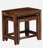 Anitz Sheesham Wood Nest Of Tables in Scratch Resistant Rustic Teak Finish