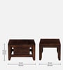 Anitz Sheesham Wood Nesting Coffee Table Set in Scratch Resistant Provincial Teak Finish With Stools
