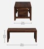 Anitz Sheesham Wood Nesting Coffee Table Set in Scratch Resistant Provincial Teak Finish With Stools