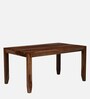 Anitz Solid Wood 6 Seater Dining Table in Scratch Resistant Rustic Teak Finish
