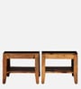 Anitz Sheesham Wood Nesting Coffee Table Set In Warm Walnut Finish
