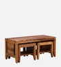 Anitz Sheesham Wood Nesting Coffee Table Set In Warm Walnut Finish