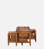Anitz Sheesham Wood Nesting Coffee Table Set In Warm Walnut Finish