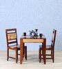 Anitz Solid Wood Two Seater Dining Set in Dual Tone(Honey Oak & Natural)