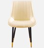 Anjaneya Leatherette Dining Chair In Off White Colour