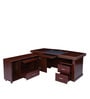Ankara Executive Office Table with Side Runner & Drawer Cart in Brown Polish