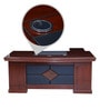 Ankara Executive Office Table with Side Runner & Drawer Cart in Brown Polish