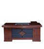 Ankara Executive Office Table with Side Runner & Drawer Cart in Brown Polish