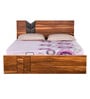 Ankara Sheesham Wood King Size Bed in Walnut Finish with Hydraulic Storage