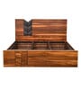 Ankara Sheesham Wood King Size Bed in Walnut Finish with Hydraulic Storage