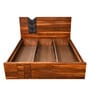 Ankara Sheesham Wood King Size Bed in Walnut Finish with Hydraulic Storage