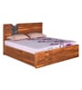 Ankara Sheesham Wood King Size Bed in Walnut Finish with Hydraulic Storage