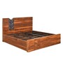 Ankara Sheesham Wood King Size Bed in Walnut Finish with Hydraulic Storage