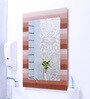 Glass Barcode Pattern Brown Bathroom Mirror (L:18, W:2, H:24 Inches)