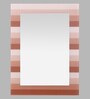 Glass Barcode Pattern Brown Bathroom Mirror (L:18, W:2, H:24 Inches)