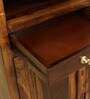 Anne Sheesham Wood Tall Bar Cabinet In Provincial Teak Finish