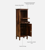 Anne Sheesham Wood Tall Bar Cabinet In Provincial Teak Finish