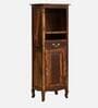 Anne Sheesham Wood Tall Bar Cabinet In Provincial Teak Finish