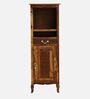 Anne Sheesham Wood Tall Bar Cabinet In Provincial Teak Finish