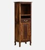 Anne Sheesham Wood Tall Bar Cabinet In Provincial Teak Finish