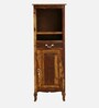 Anne Sheesham Wood Tall Bar Cabinet In Provincial Teak Finish