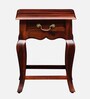 Anne Sheesham Wood Bedside Table In Honey Oak Finish With Drawer